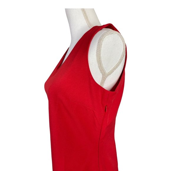 Women’s Red Cutout Ruffle Midi Fit Flare Dress Medium, Size 6US Imported NWT - Picture 6 of 9